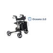 Mopedia Rollator Pieghevole Alluminio Verniciato 4 Ruote Oceano 2.0 -5