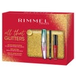 Rimmel Kit All That Glitters Mascara 9,5ml + Matita Occhi Kajal 1,2g + Rossetto Matte 5,5ml + Pochette-1