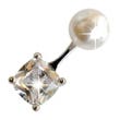 Biojoux Orecchini Pearl with Zircon Dangle 6/6mm-1