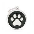 Medaglietta Per Cani E Gatti Personalizzata Cerchio Con Zampa Colore Nero Taglia Grande-3